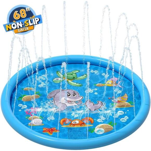 68" Water Sprinkler Pad, Inflatable Splash Pad for Kids and Adults - Picture 1 of 5